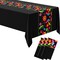3-Pack Fiesta Tablecloth 108x54in – Black Mexican Disposable Waterproof Table Cover